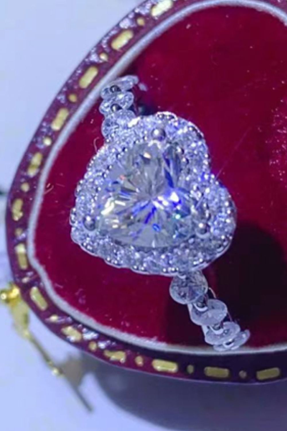 Moissanite Heart Ring