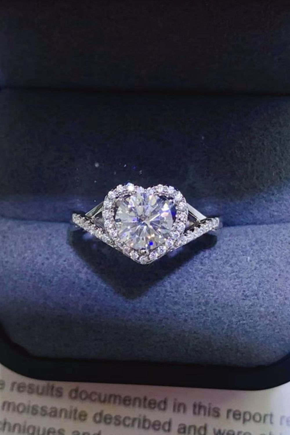 Moissanite 925 Sterling Silver Heart Ring